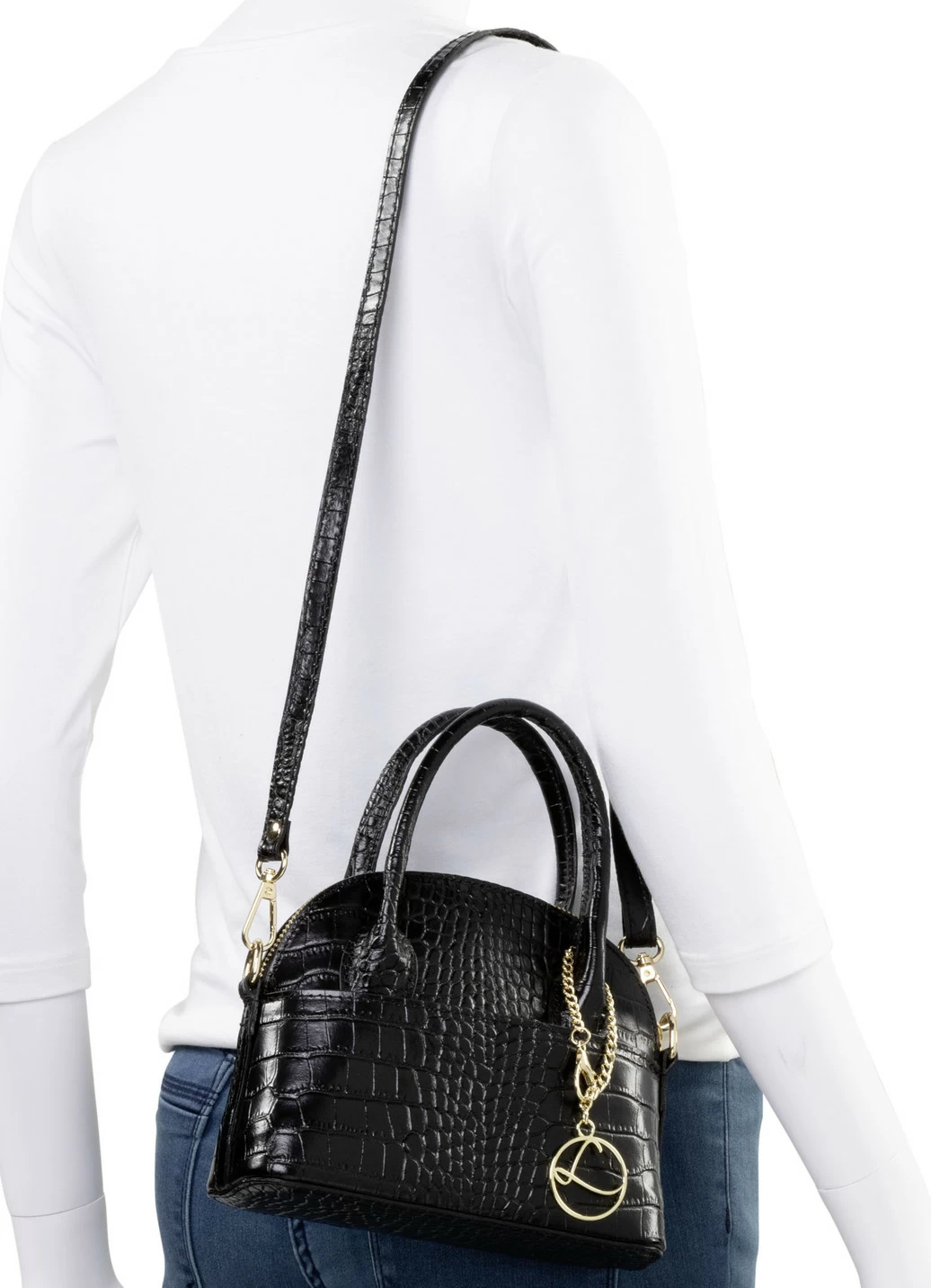 Laurina Mini-Tasche mit Reptilprägung