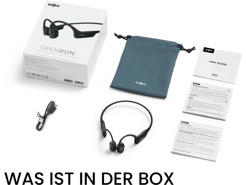 Shokz Bone Conduction Kopfhörer OpenRun USB-C Schwarz Knochenschall-Sport-Kopfhörer