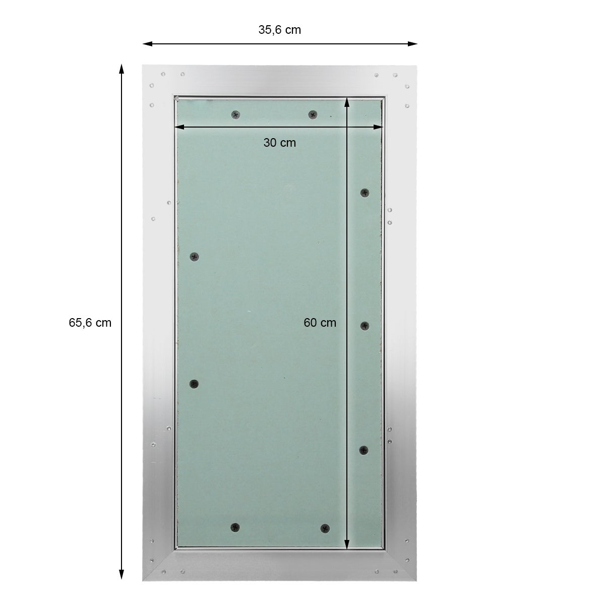 ECD Duitsland Toegangspaneel/Toegangsdeur met gipsplaatinzetstuk 300x600mm, 12,5mm gipsplaat, Aluminium frame, Toegangsdeur/Onderhoudsluik/Reinigingsluik/Onderhoudsopening, Geschikt voor vochtige ruimtes, Gipsplaatconstructie