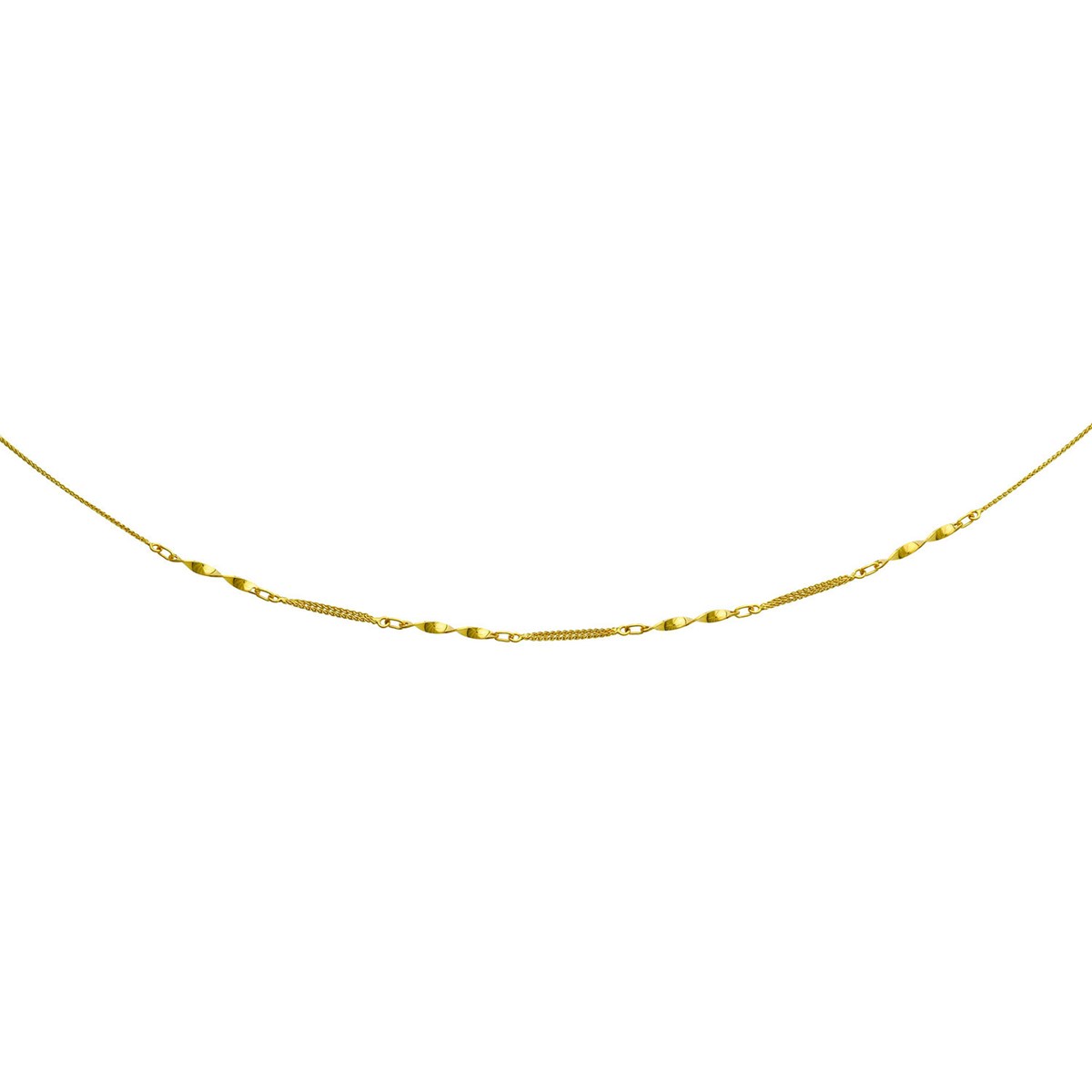 Collier deux rangs torsades or jaune 18 carats