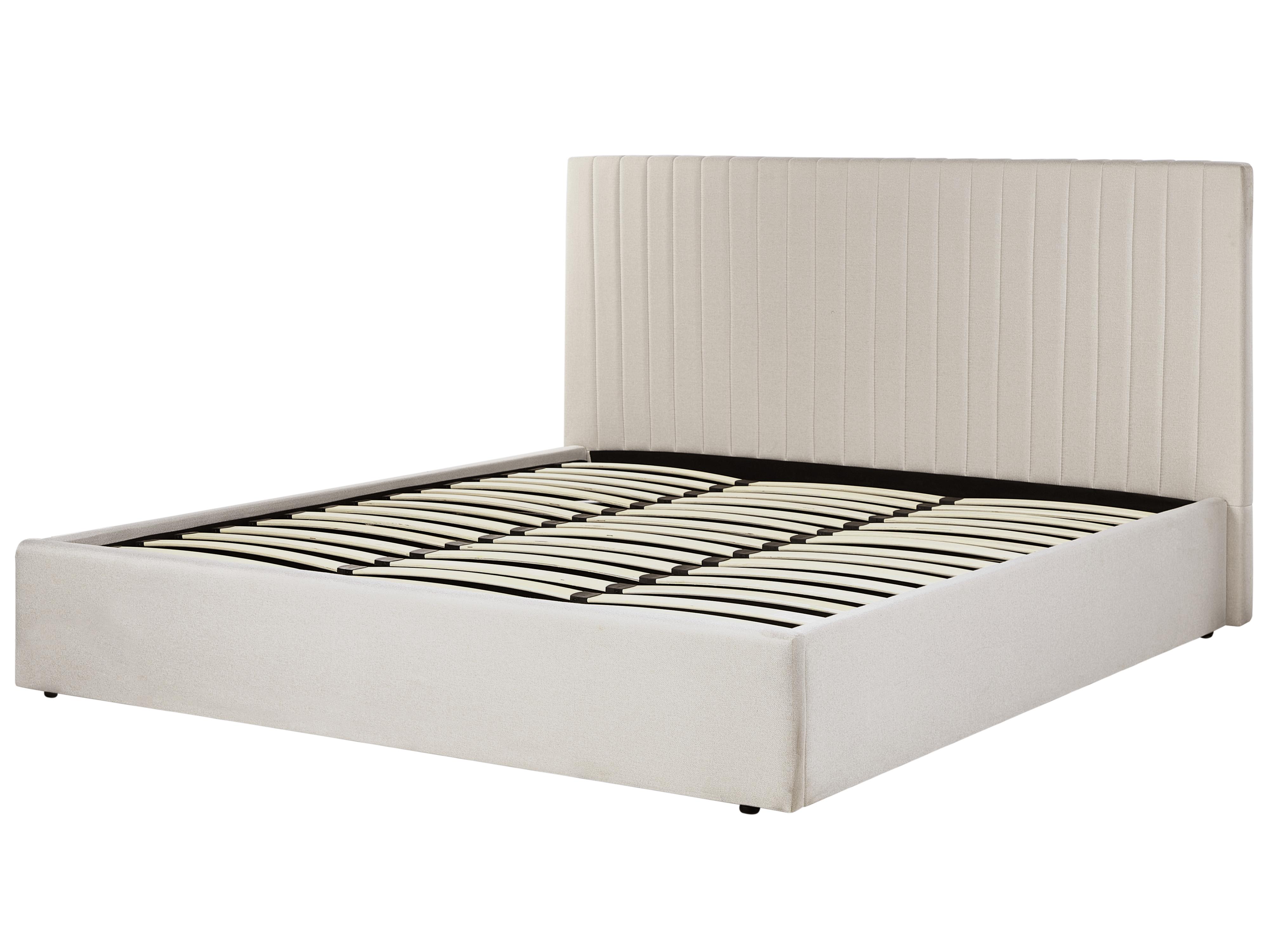 Bed met opbergruimte Stof VION 180 x 200 cm Beige