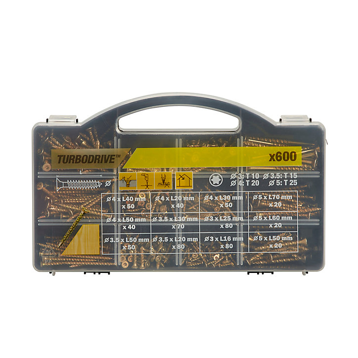Vis à bois Turbodrive Premium torx zinguée jaune 600 pièces