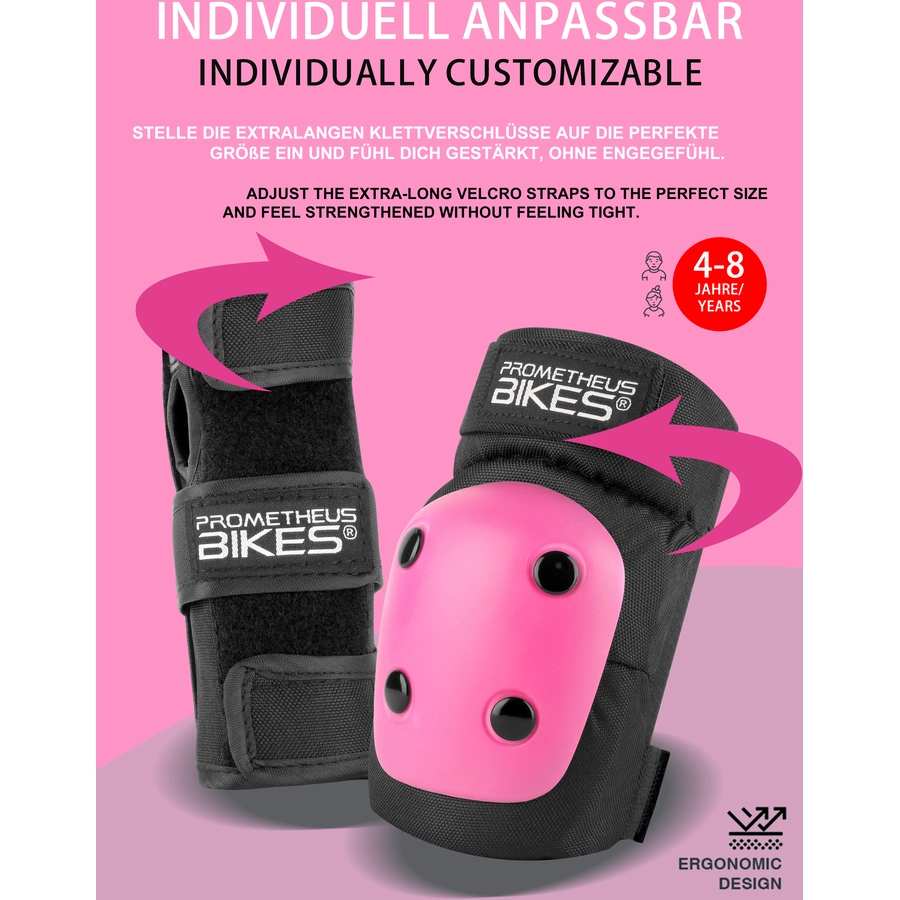 PROMETHEUS BICYCLES® Protektoren Schoner Set 6 in 1 rosa