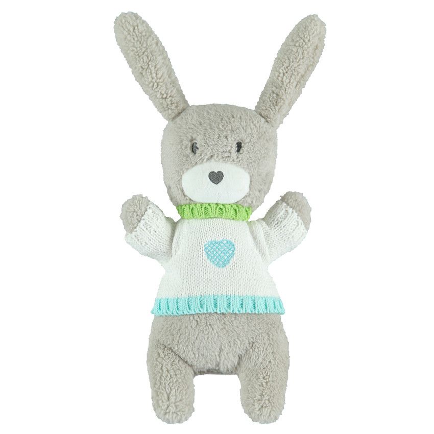 Peluche musicale ouatinée forme lapin - Beige