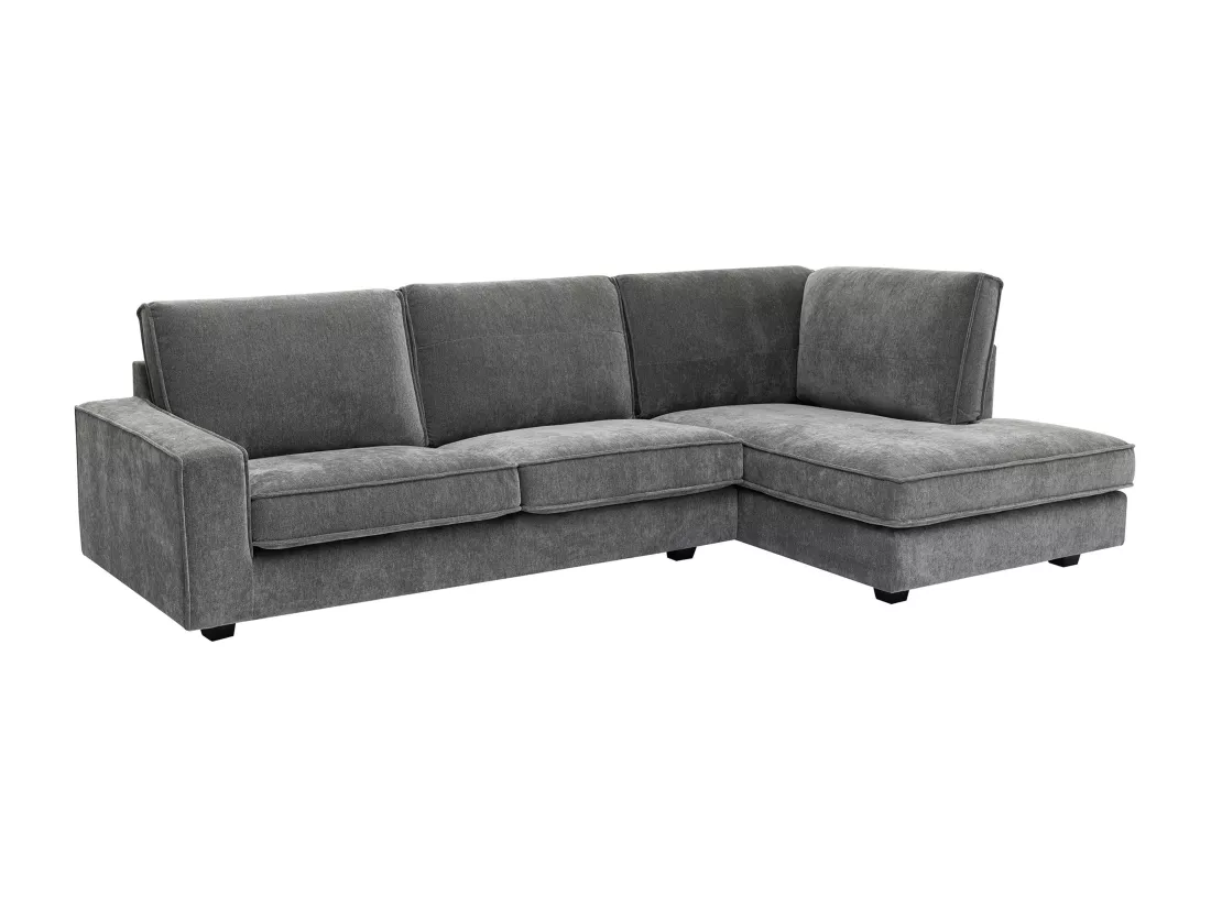 Canapé d'angle droit en tissu gris APRICALE