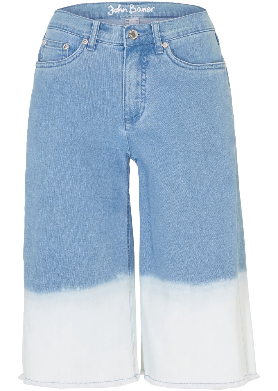 Bermuda en jean extensible dip dye