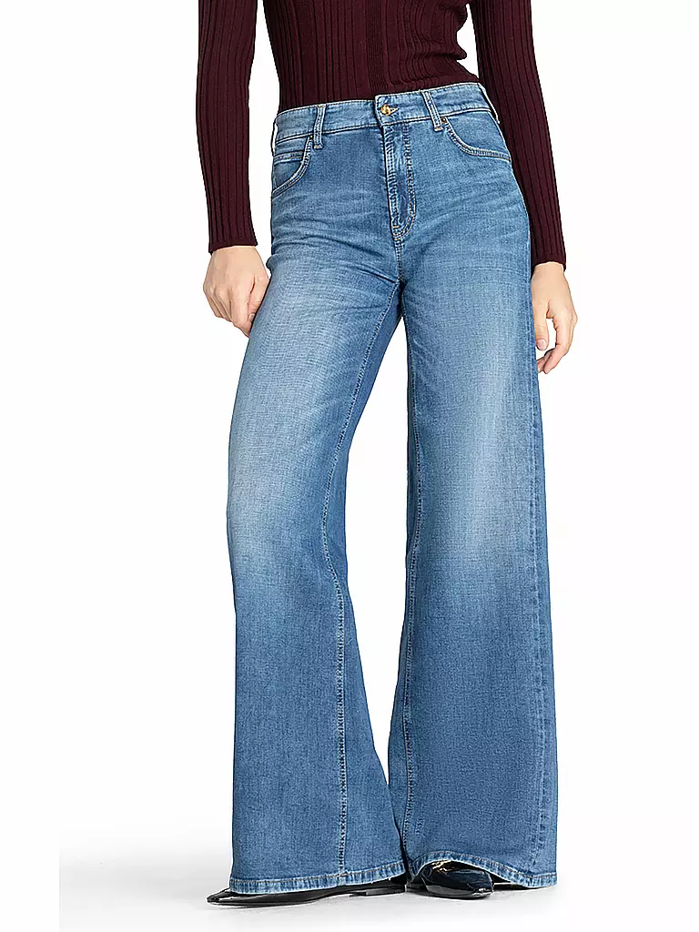 CAMBIO Jeans Flared Fit PALAZZO blau