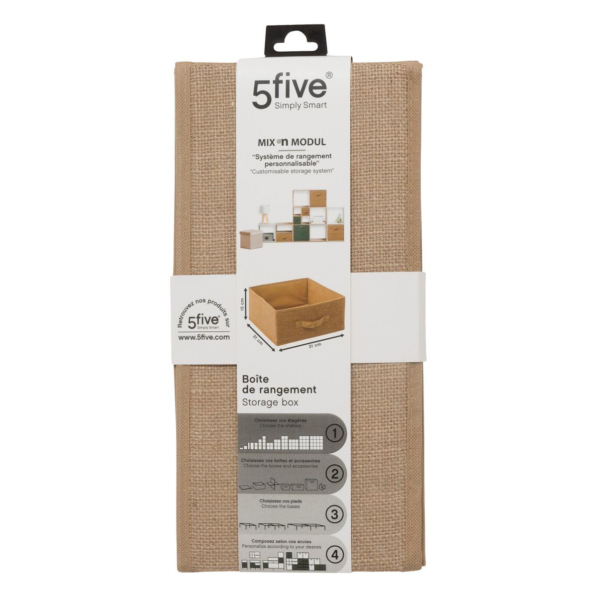 BOITE DE RANGEMENT TOILE DE JUTE 31X15CM