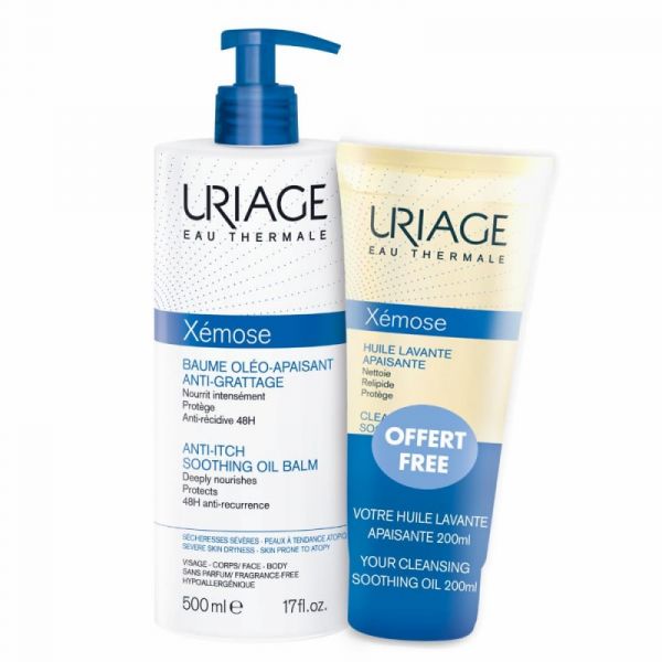 Uriage Pack Xémose Bálsamo Óleo Limpeza Apaziguador 500ml   Óleo Lavante Apaziguante 200ml