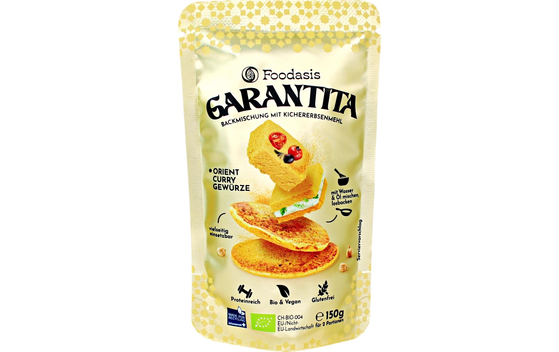 Backmischung Bio Garantita Orient- Curry 150 gBackmischung mit Kichererbsenmehl und Currygewürzen