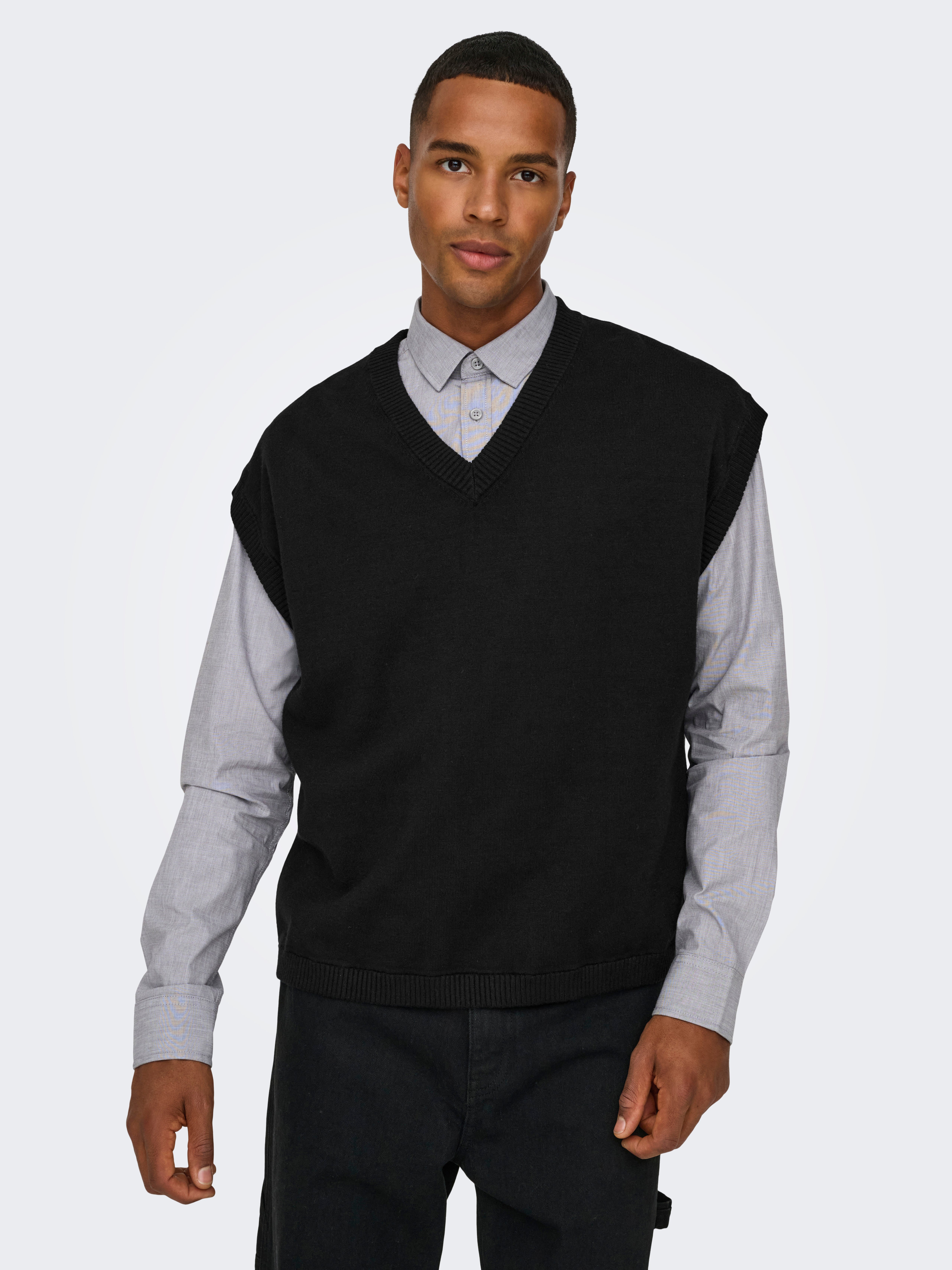 ONSLUSIM Strickweste Black