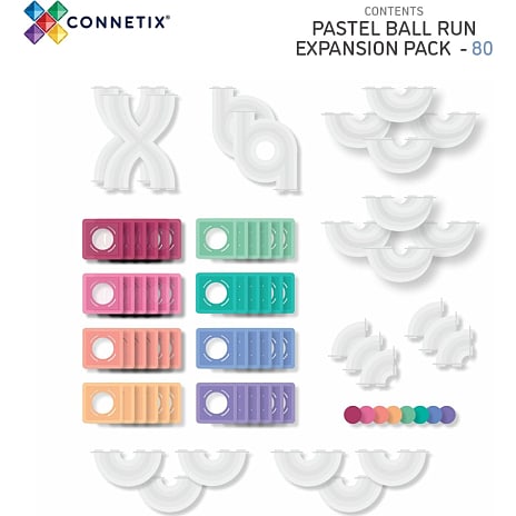 Connetix Ball Run Expansion Pastel udvidelsessæt 80 dele