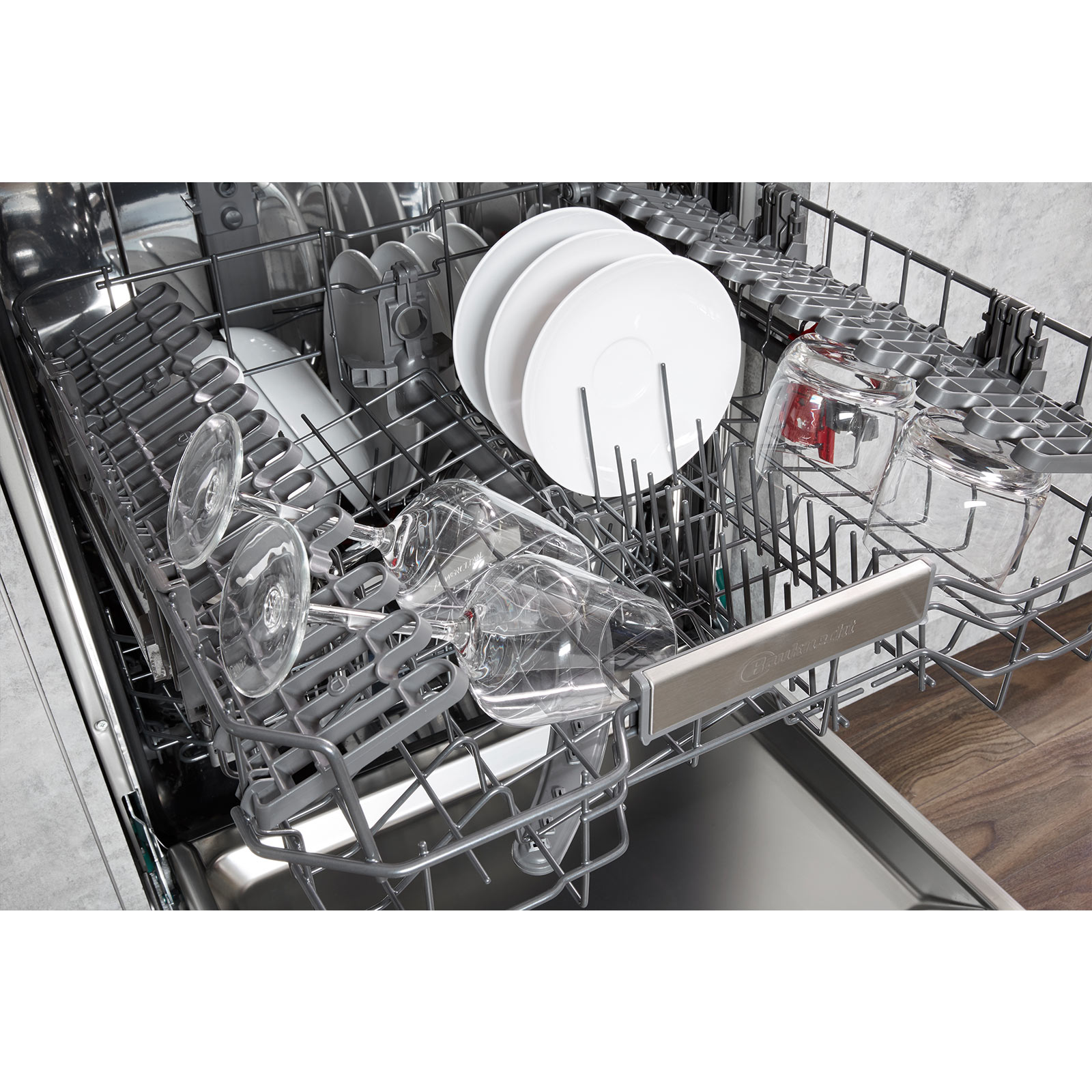 BAUKNECHT Einbau-Geschirrspüler BKBC 3C26 X - silber - teilintegriert - 60 cm - E