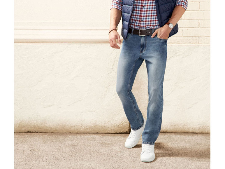 Jeans voor heren, straight fit, biokatoen en elastaan