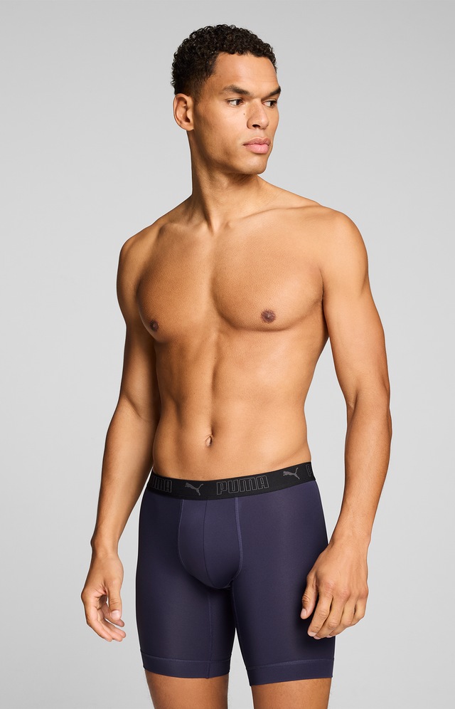 PUMA Boxershorts »PUMA MEN SPORT MICROFIBER LONG BOXERS 2P« Packung, 2er Pack,  mit Logo-Bund