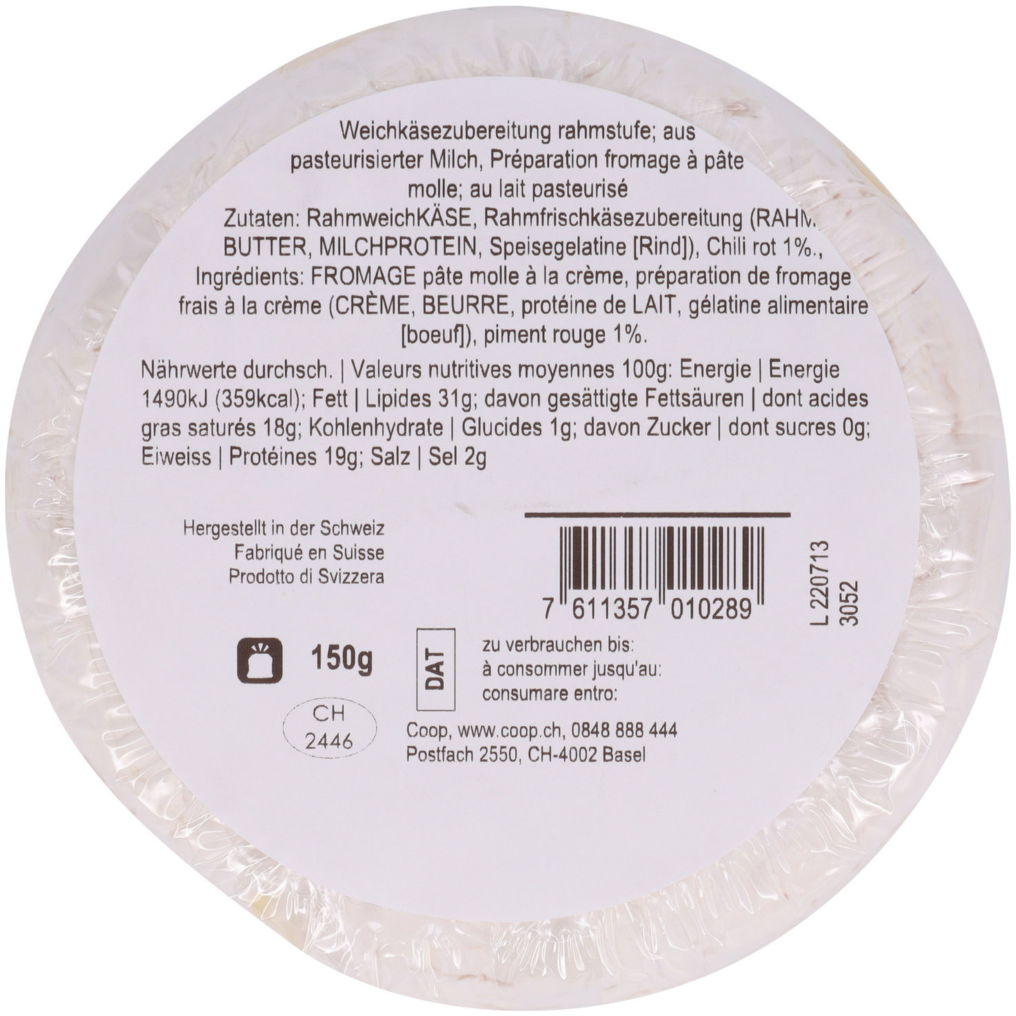 Brie gefüllt mit Chili 150g