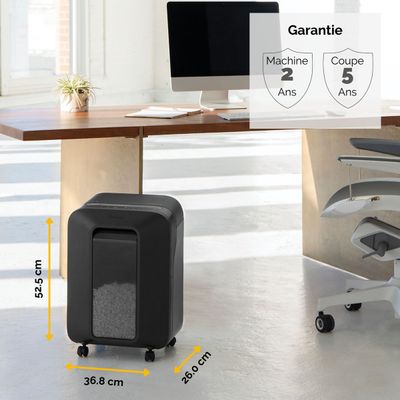 Fellowes Powershred LX201 - destructeur de documents coupe croisée microparticules - 12 feuilles - Corbeille 22 litres - noir