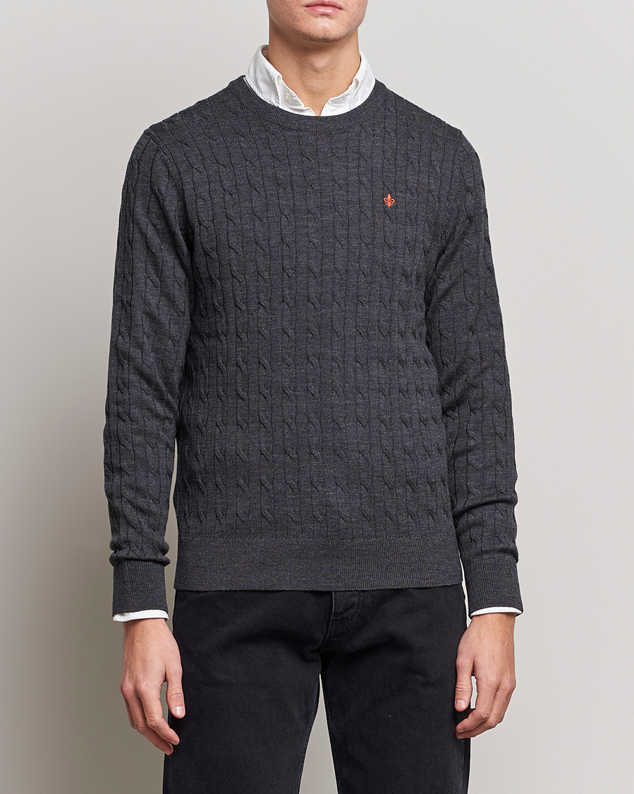 Morris Merino Cable O-Neck Grey