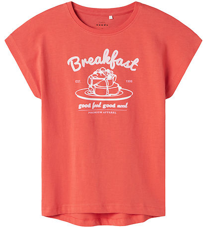 Name It T-Shirt - NkfViolet - Spiced Coral/Frühstück