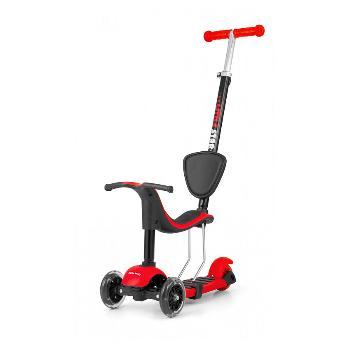 Porteur trottinette 3 en 1 little star rouge