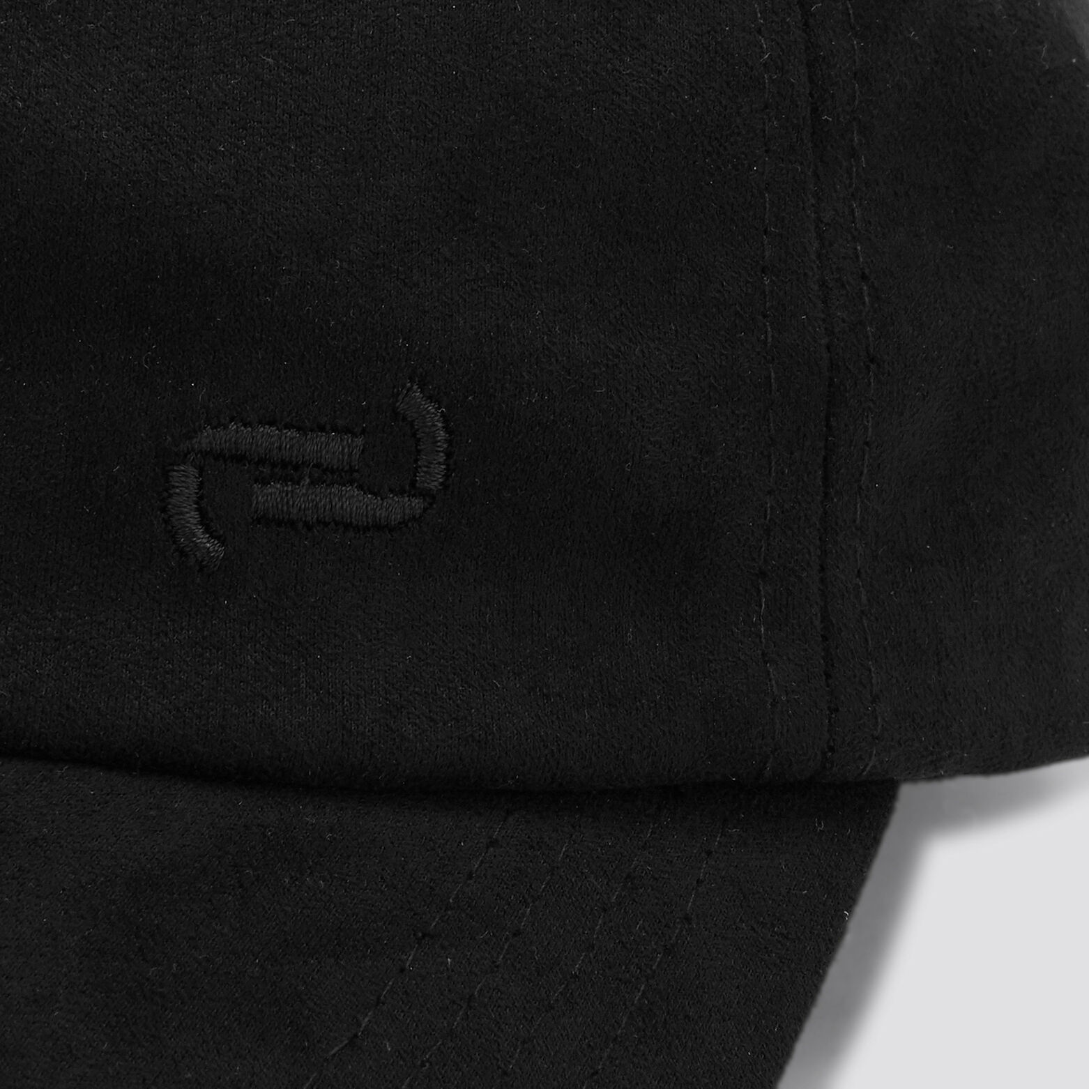 Casquette Unie en Suède Noir