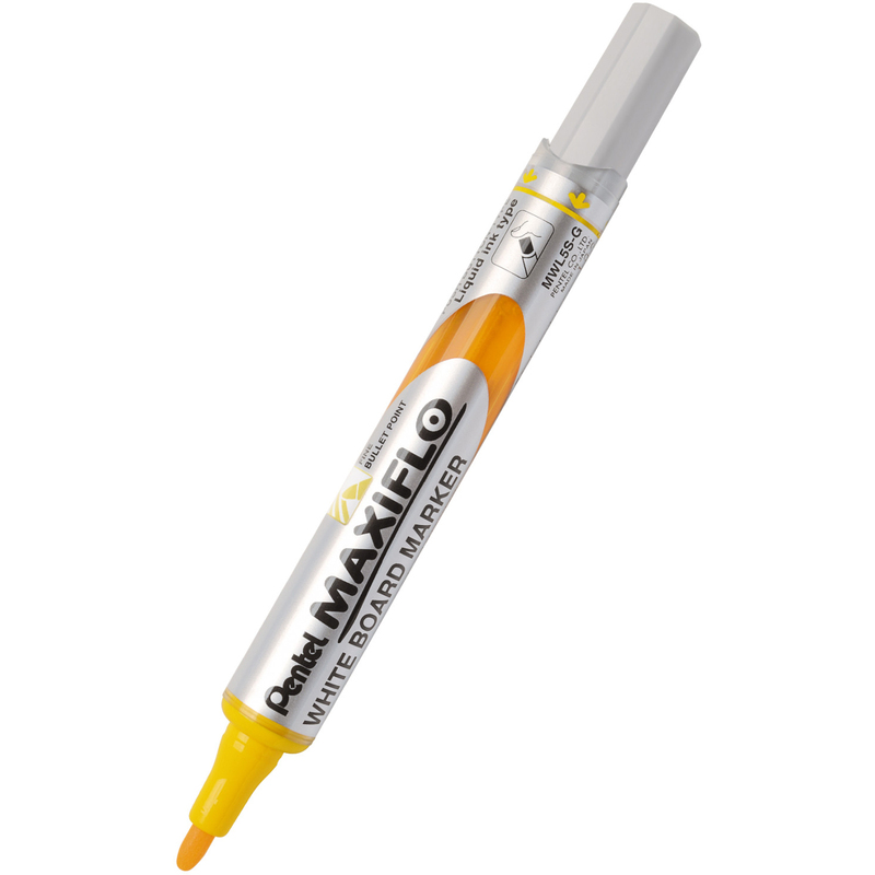 Pentel Whiteboard Marker Maxiflo MWL5S, gelb