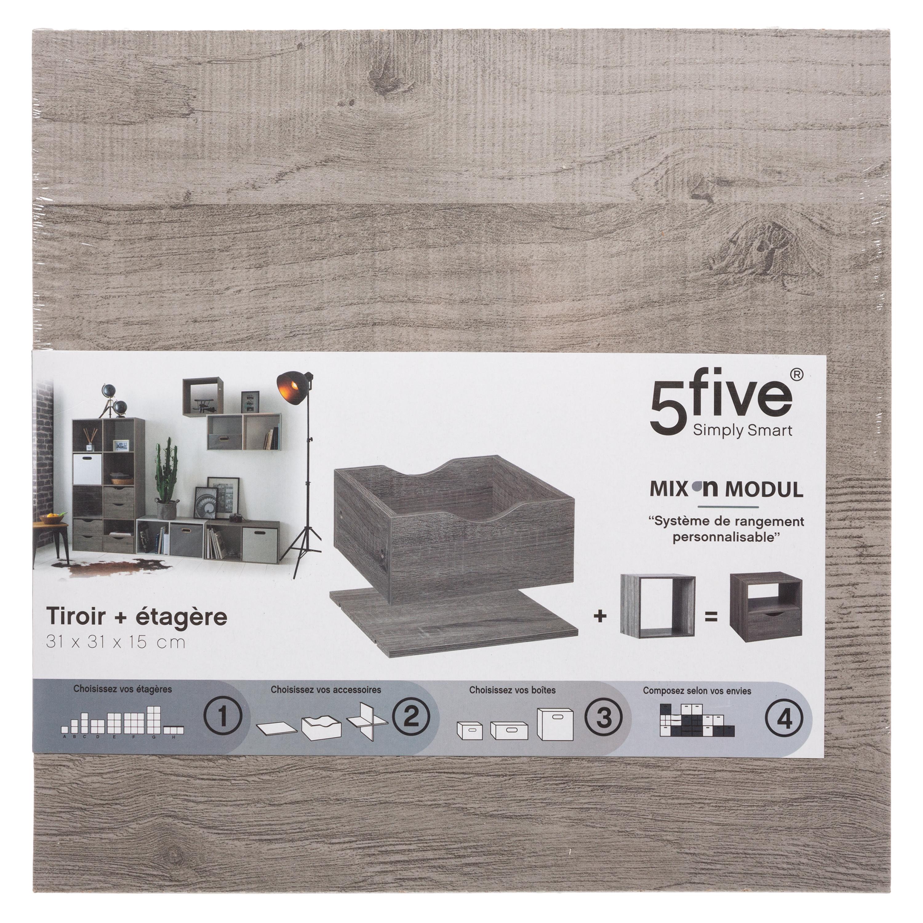 TIROIR ET ETAGERE MIX GRIS