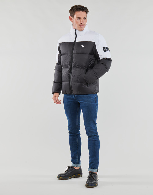 Calvin Klein Jeans - BLOCKING NON-DOWN PUFFER JACKET - Noir / Blanc