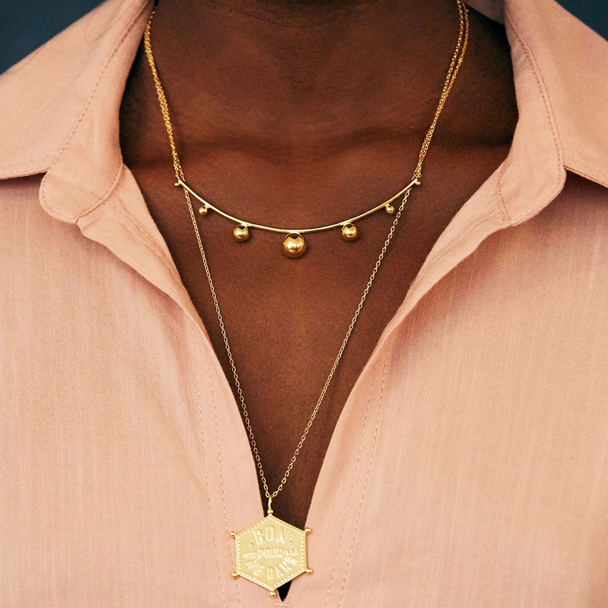 Collier grande torque plaqué or Louise