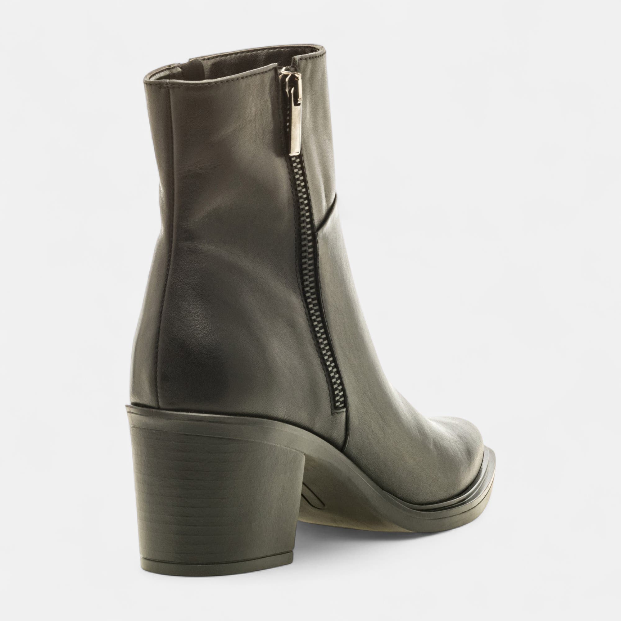 Bottines à talon Femme en cuir noir