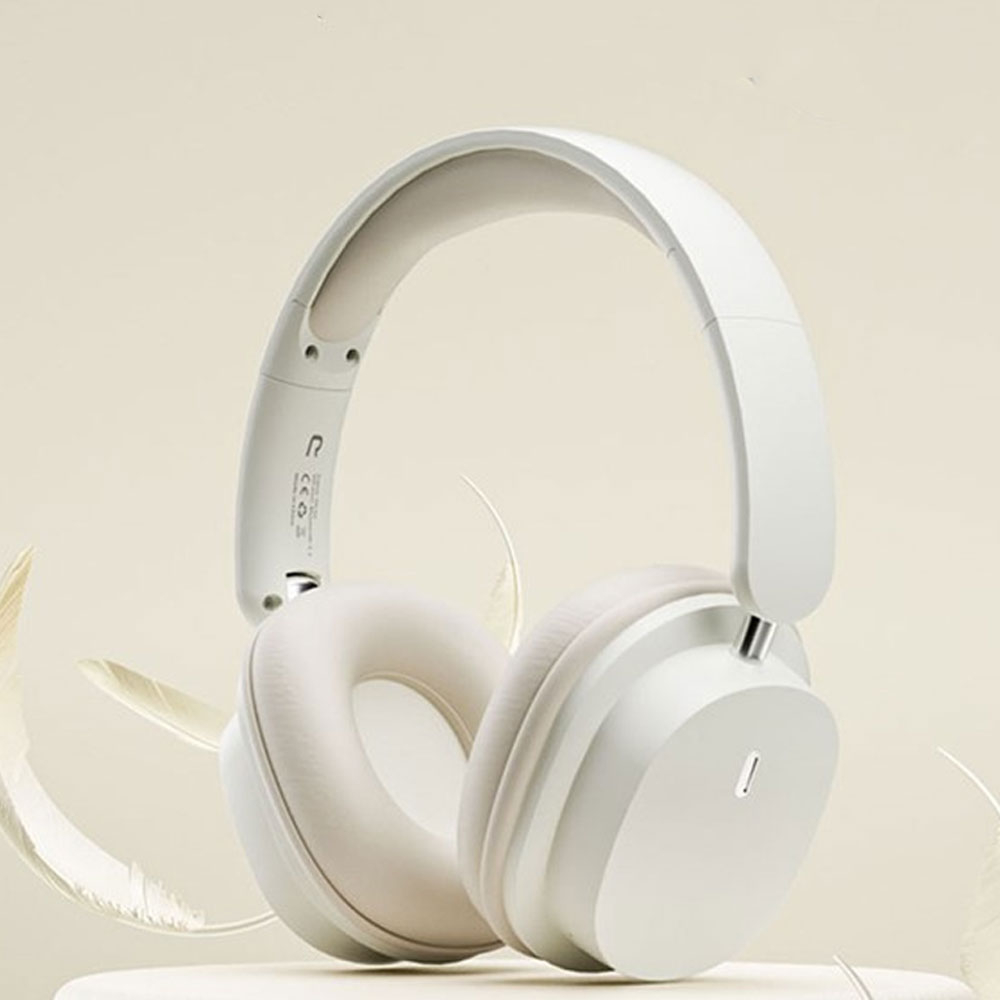 Bluetooth 5.3 Over-Ear Stereo Kopfhörer Headset Noise Cancelling mit 3.5mm Klinken Anschluss - Beige