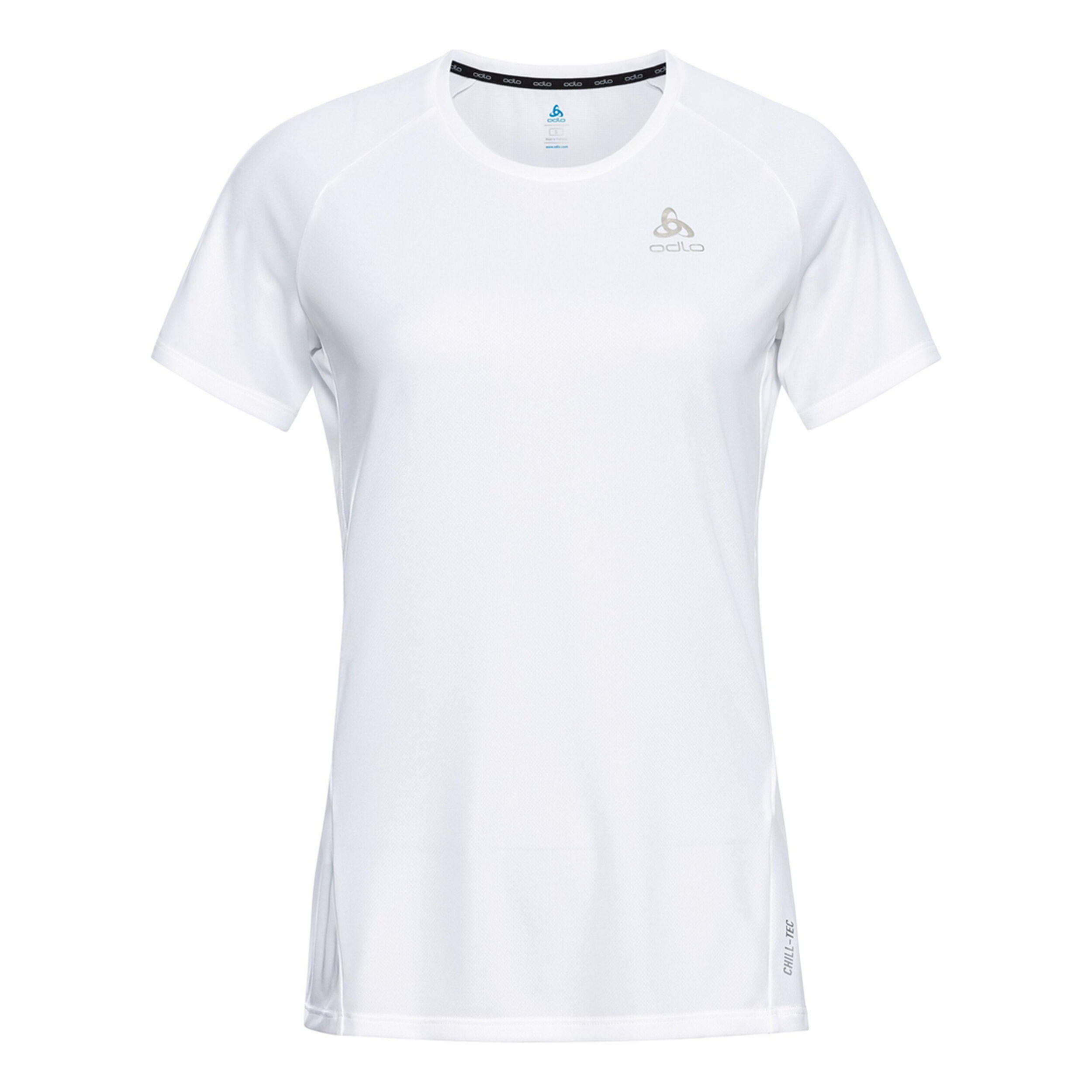 Odlo Crew Neck Essential Chill-Tech Maillot De Course Femmes - Blanc