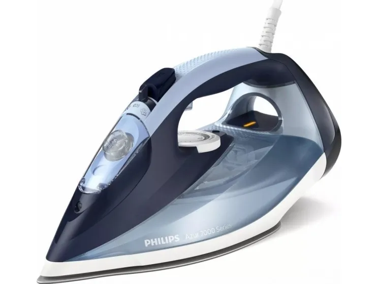 [OUTLET] - Philips Azur 7000 Series DST7020 - Dampstrygejern - såleplade: SteamGlide Plus - 2800 W - lyseblå/mørkeblå