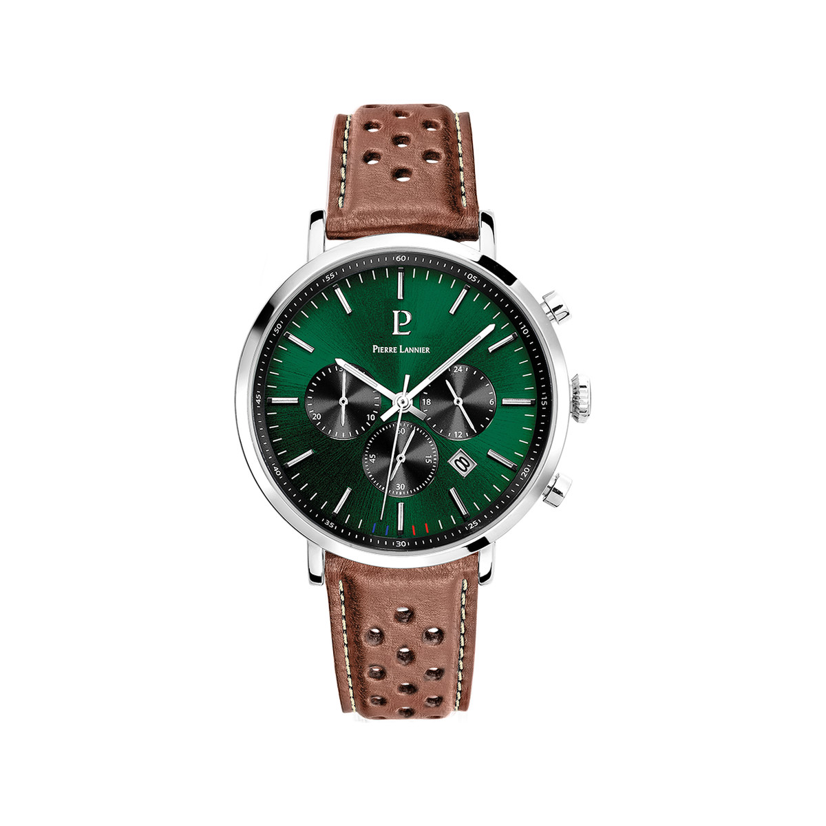 Montre PIERRE LANNIER baron homme bracelet cuir brun