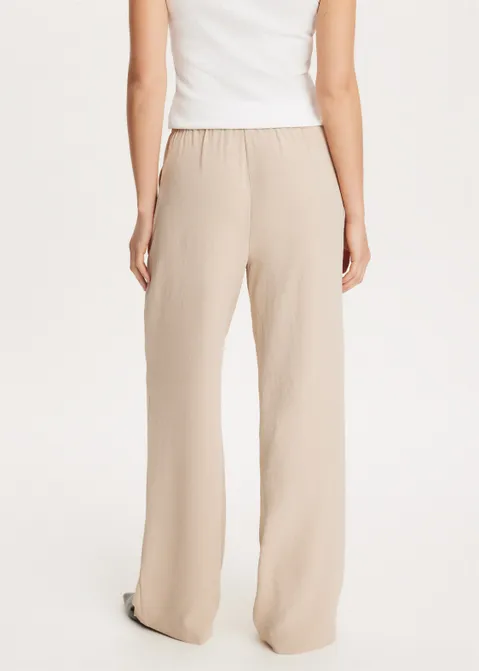 Geplooide straight broek zand (ZAND)