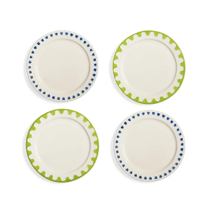 &klevering - Folk Teller, Ø 22,5 cm, mehrfarbig (4er-Set)