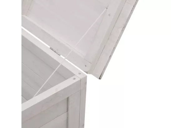 Boîte de rangement de jardin blanc bois massif de sapin