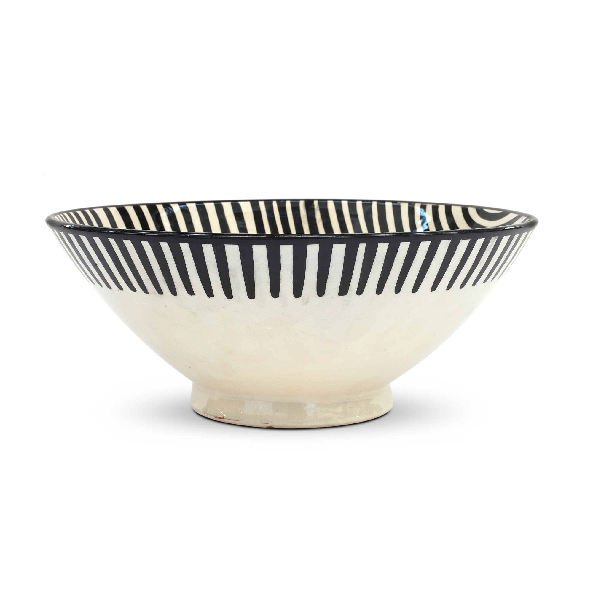 Zierschale 'Bowl', schwarz-weiß, Ø 30 cm, H 12 cm von fischer's lagerhaus