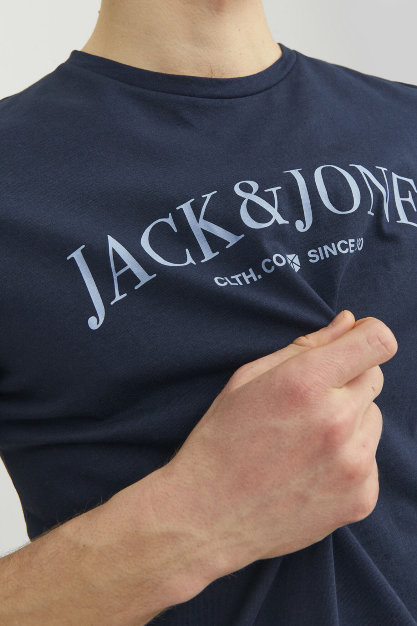 Camiseta de algodão com logo - Azul