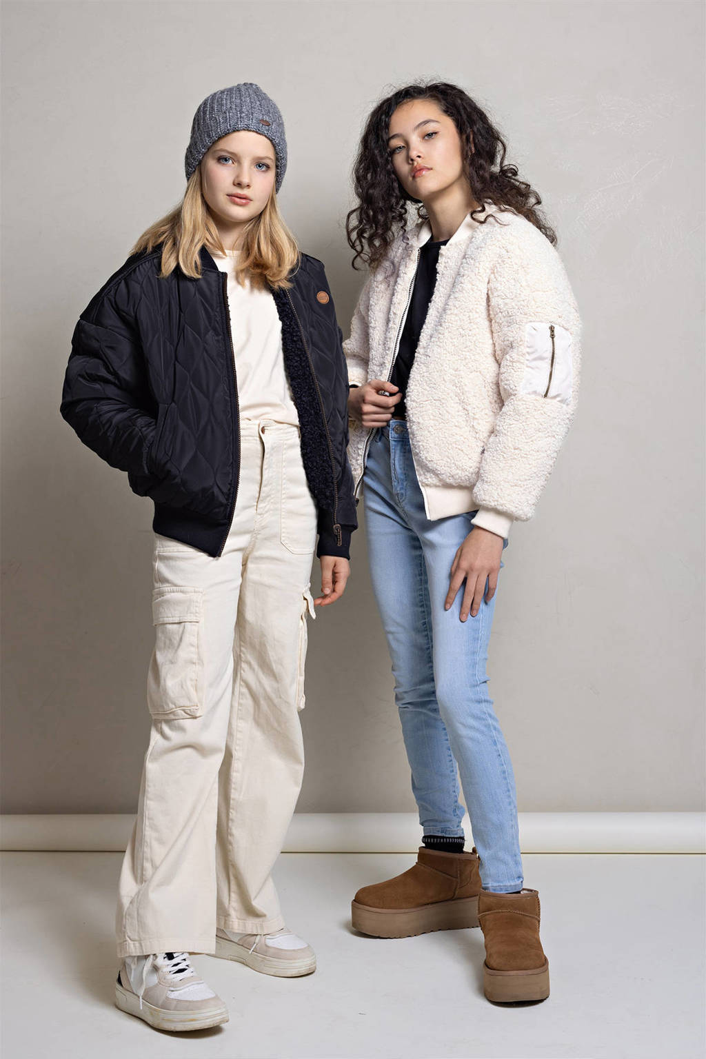 NoBell’ reversible quilted winterjas Bombi ivoor
