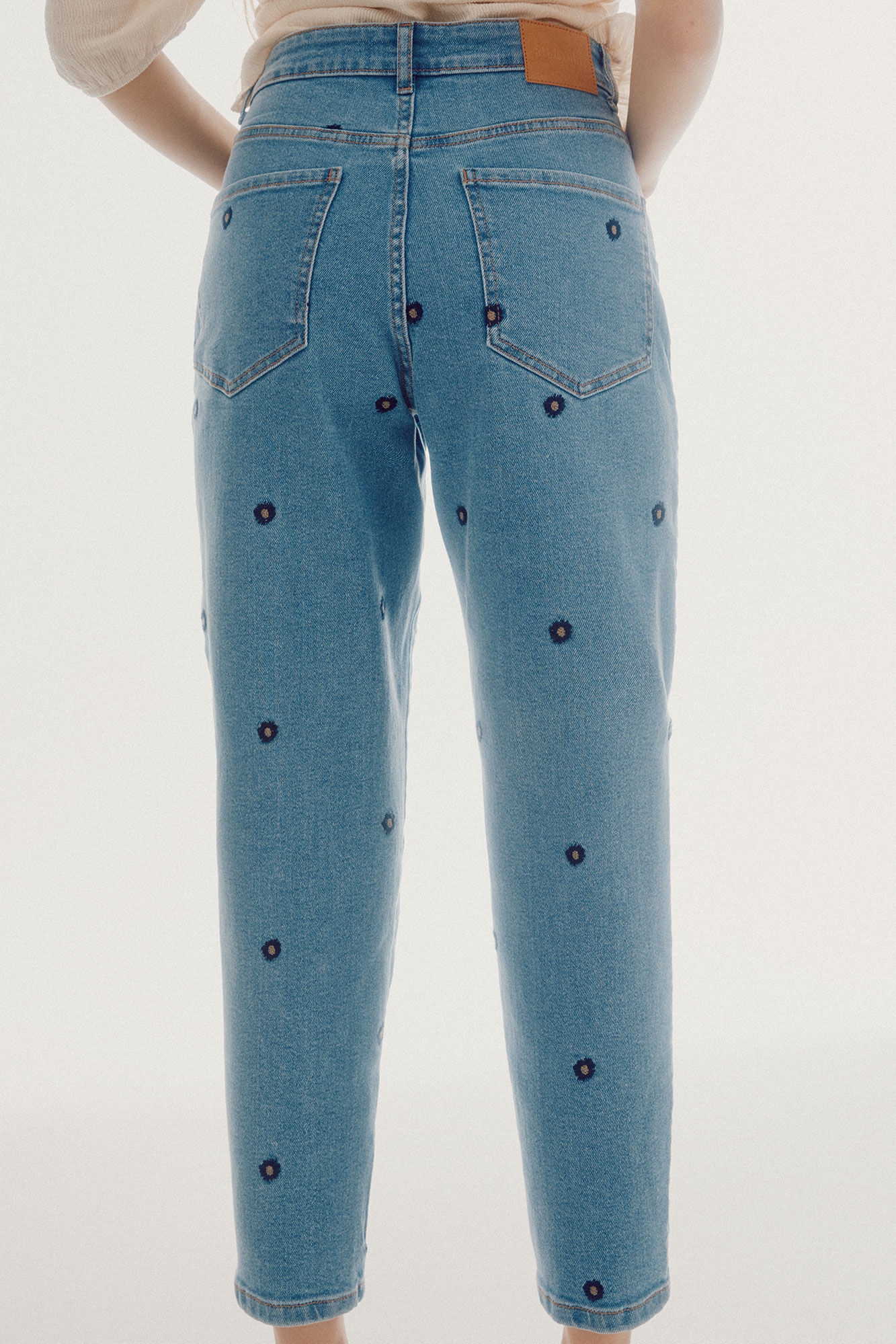 Calça jeans confortável de 5 bolsos - Azul escuro
