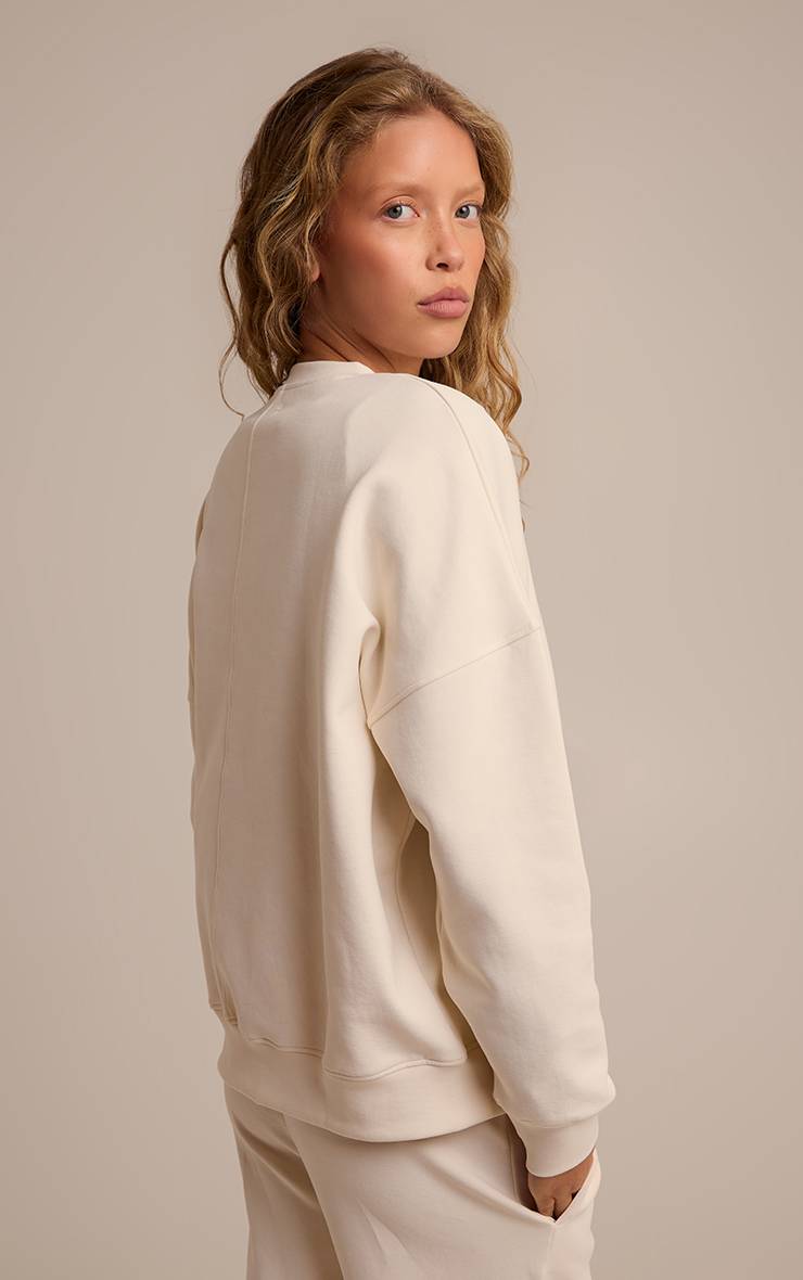 Crème Sweatshirt En Molleton Interlock 350 G/m²