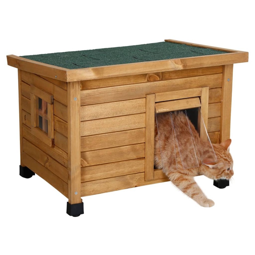 Maison pour chats rustica 57x45x43 cm marron et vert