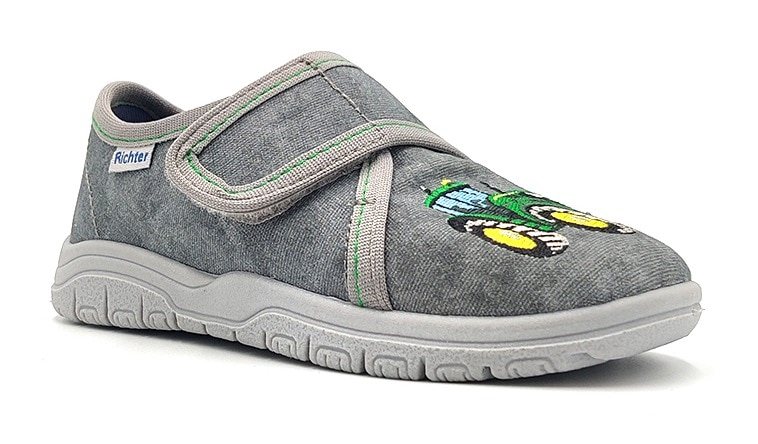 Richter Hausschuh »Mailo«  Klettschuh, Kindergarten Schuh mit Traktor-Motiv