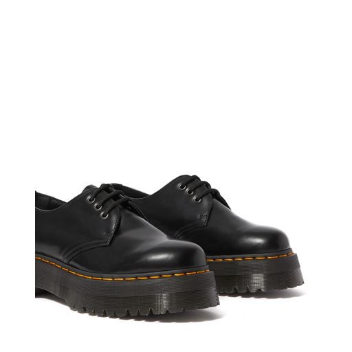 Dr. Martens 1461 Quad Platform Lædersko, Black Polished, 37