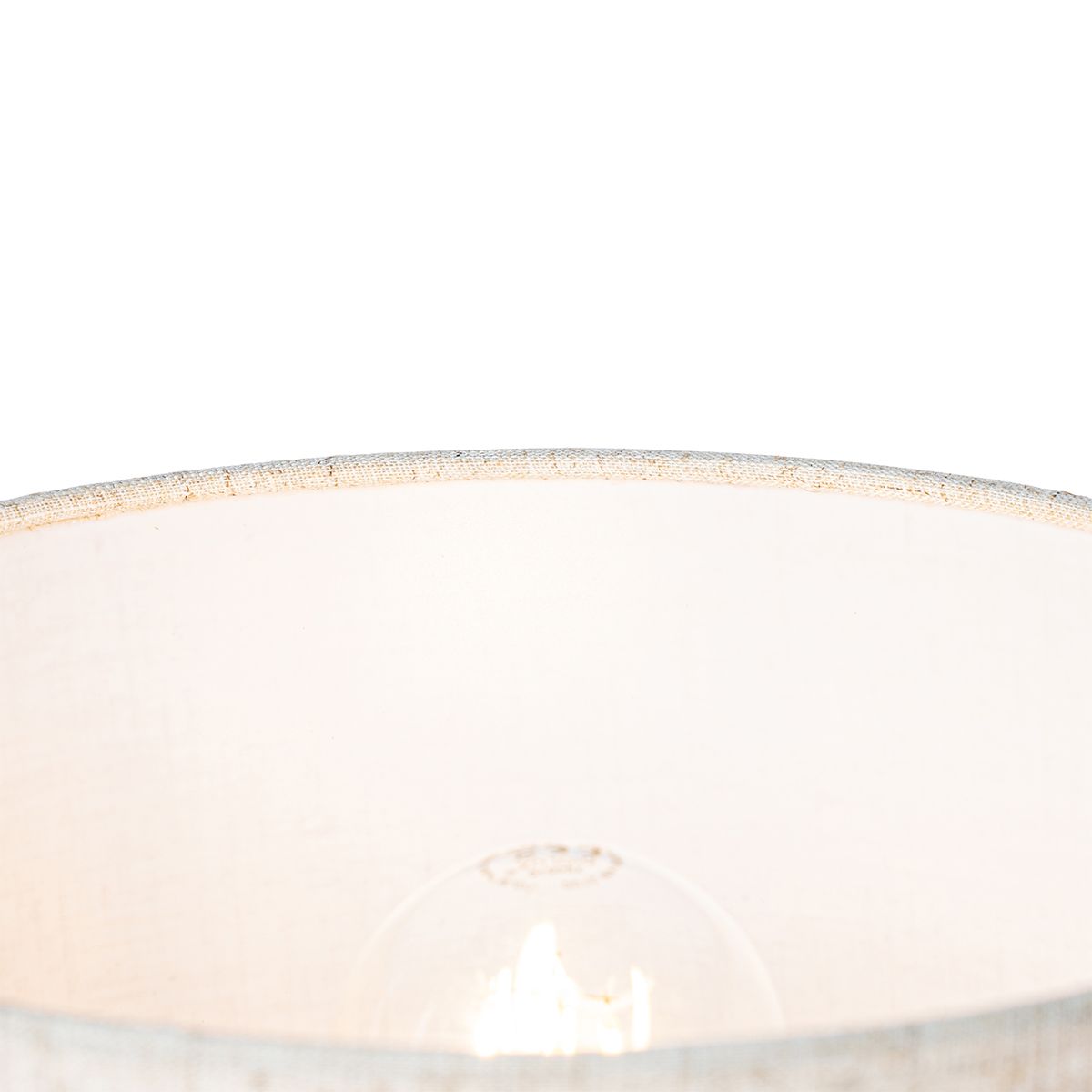 Landelijke tafellamp hout met linnen kap beige 25 cm - Mels