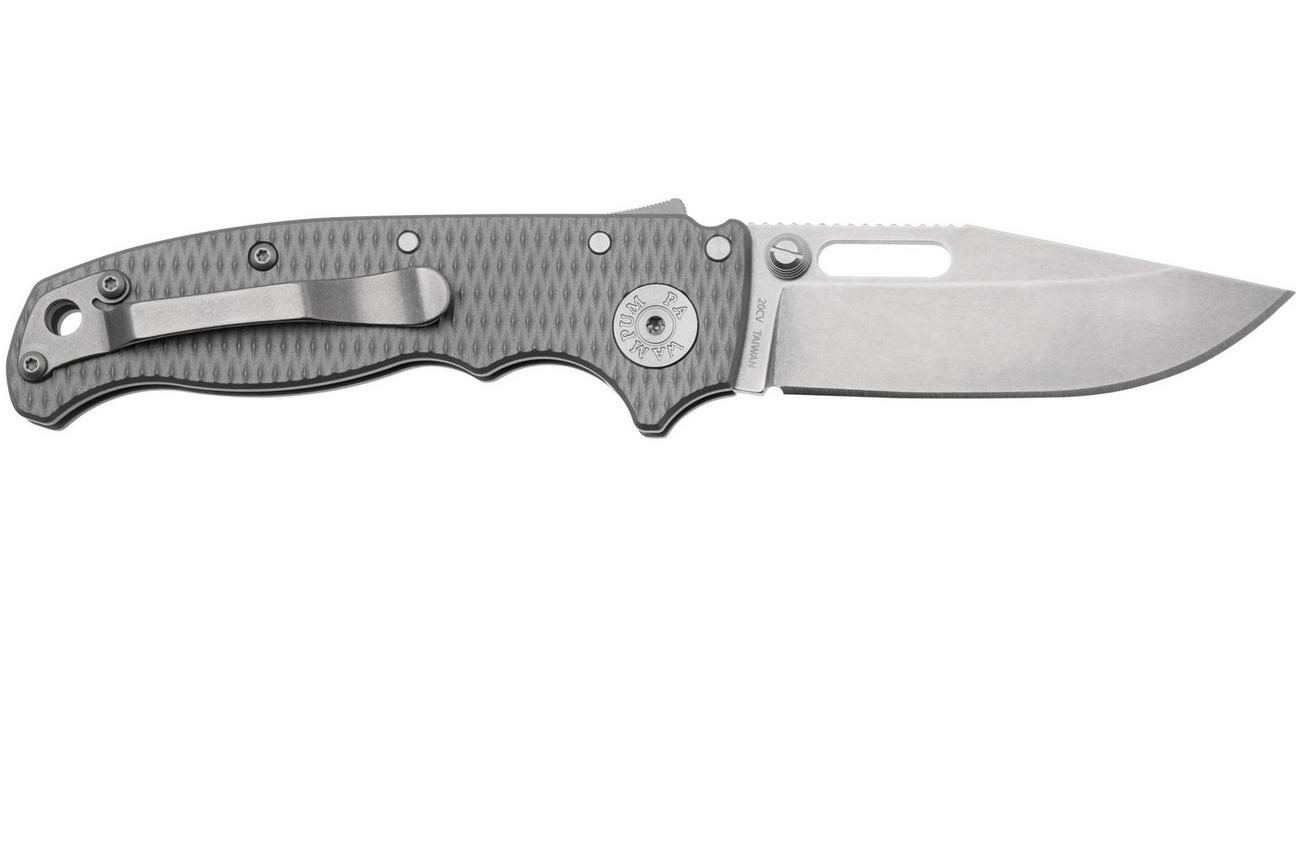 Demko Knives AD20.5 Shark-Lock CPM 20CV Clip Point AD205-20CV-TI-TEX-CP Milled Titanium, zakmes