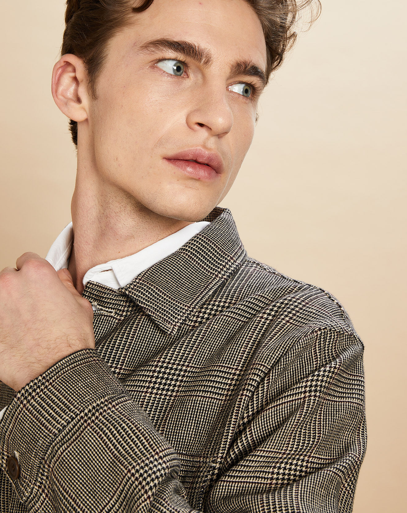 Hartford Veste en Lin & Coton Day marron/beige