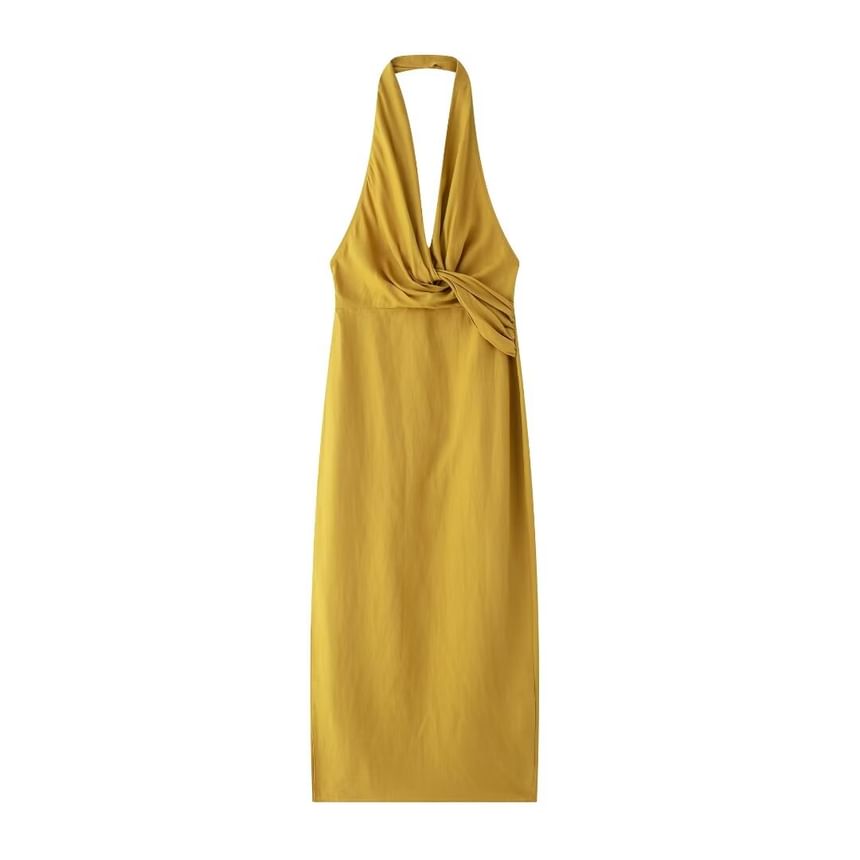 Asaiyoyo - Halter Effen Maxi Schede Jurk