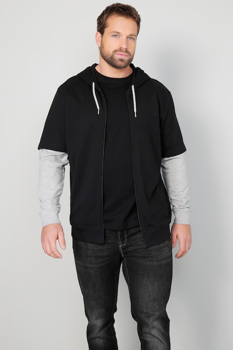 John F. Gee Hoodiejacke, zweifarbiger Langarm, bis 72/74